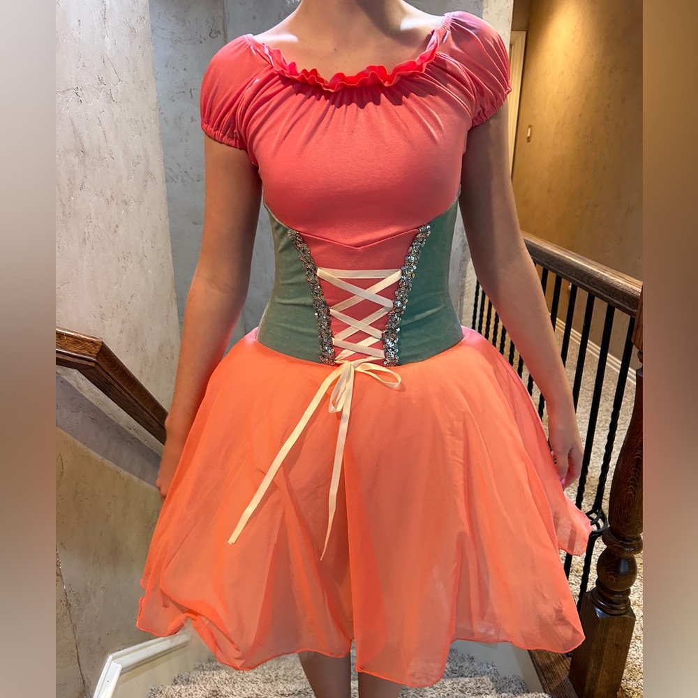 Teen coral/ mint ballet costume